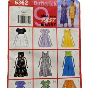 Vintage Petite Dress Pattern DIY Sew Butterick 5362 Size 6-8-10 Uncut